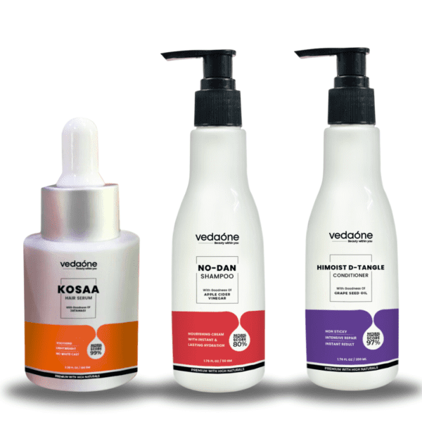 Kosaa Hair Serum + No-dan Shampoo + Himoist D-tangle Conditioner
