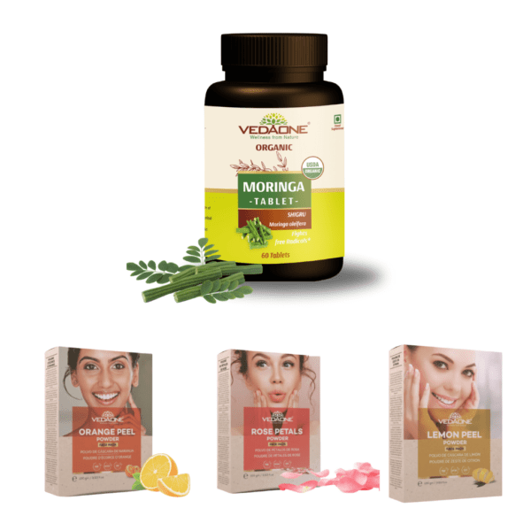 Moringa 60 caplets rose petals orange peel lemon peel