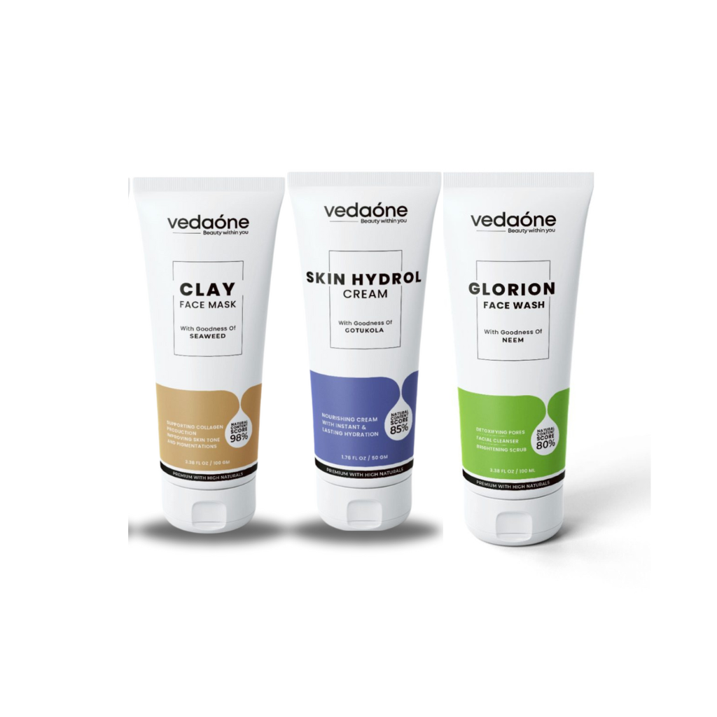 Face wellness pack with Combo of Skinhydrol cream, Clay facemask and Glorion face wash